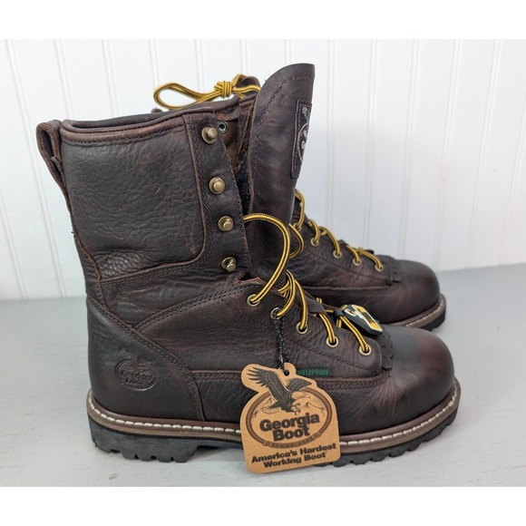 Georgia Men\'s Boots G103 Steel Toe Logger Work Lace-To-Toe Waterproof 8.5M‎ NOB main image 11